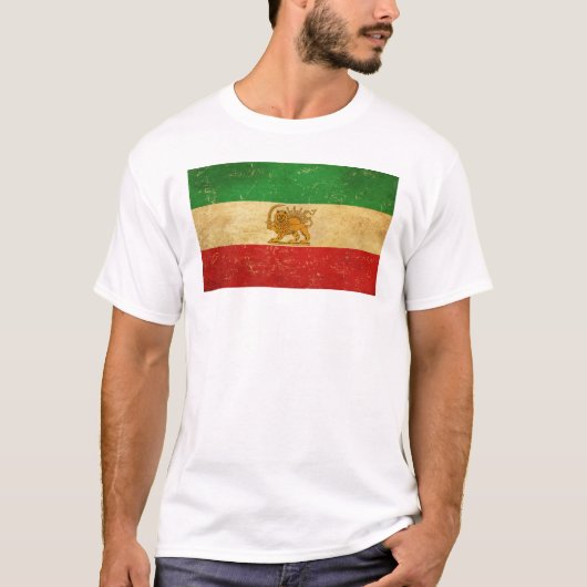 T-shirt Drapeau Iran Lion et Sun Shah d'Iran (Devant)