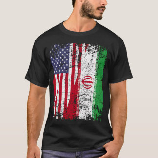 T-shirt Drapeau Iran - Moitié américain