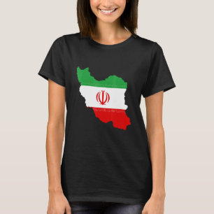 T-shirt drapeau iranien carte iran pour les femmes