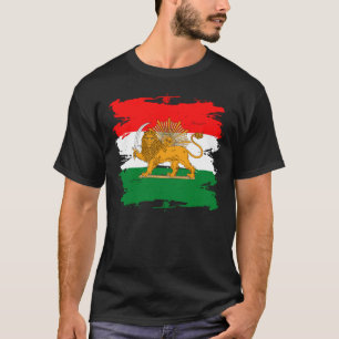 T-shirt Drapeau iranien Grunge avec logo Emblem Loin