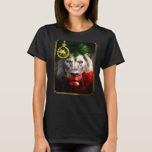 T-shirt Drapeau iranien sur la tête de lion avec un lion d