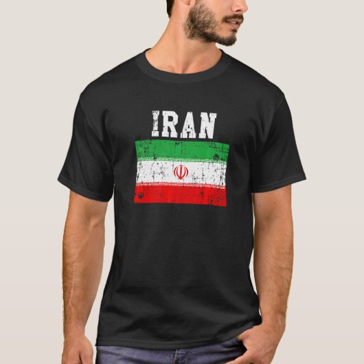 T-shirt Drapeau iranien Vintage rétrograde (Devant)