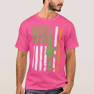 T-shirt Drapeau Irlandais Américain Arme-Chemise St Patric