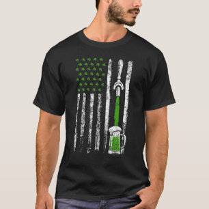 T-shirt Drapeau irlandais Américain Bande Shamrock St Patr