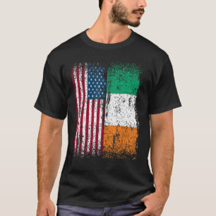 T-shirt Drapeau irlandais américain Drapeau Irlande Vintag