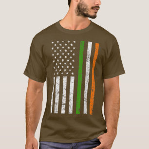 T-shirt Drapeau irlandais américain en détresse Saint Patr