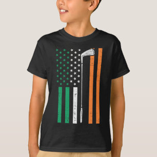 T-shirt Drapeau irlandais américain Golf Vintage St Patric