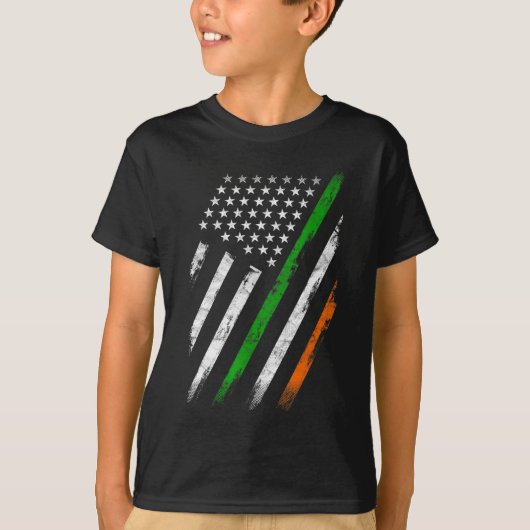 T-shirt Drapeau irlandais américain Irlande Drapeau Lucky (Devant)