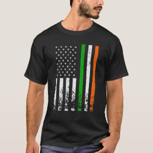T-shirt Drapeau irlandais américain Irlande JOUR DE LA SA