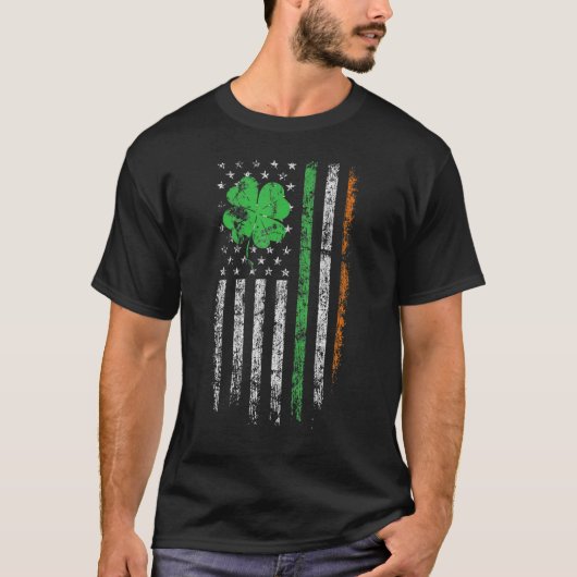 T-shirt Drapeau irlandais américain Irlande Jour de la Sai (Devant)