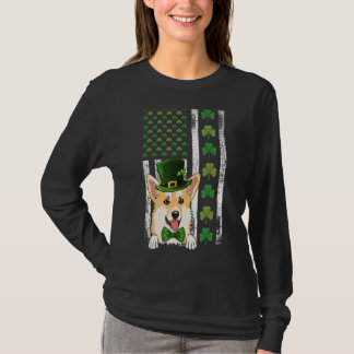 T-shirt Drapeau irlandais américain Irlande Vintage Corgi 