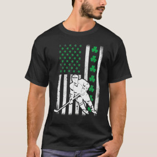 T-shirt Drapeau irlandais américain Lucky Hockey St. Patri