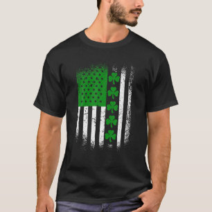 T-shirt Drapeau irlandais américain Lucky Shamrock St Patr