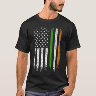 T-shirt Drapeau irlandais-américain rétro Drapeau désordon