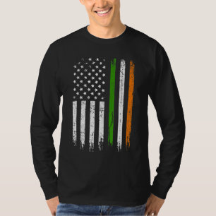 T-shirt Drapeau irlandais-américain rétro Drapeau désordon