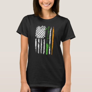 T-shirt Drapeau irlandais américain rétro Pêche Shamrock S