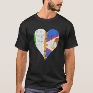 T-shirt Drapeau irlandais américain samoan Cœur