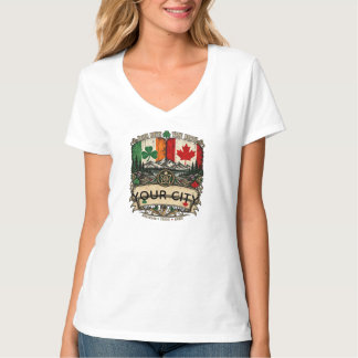 T-shirt Drapeau irlandais canadien personnalisé Ville Prov