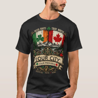 T-shirt Drapeau irlandais canadien personnalisé Ville Prov