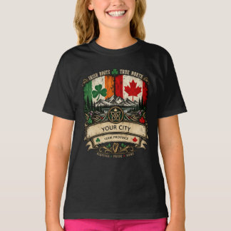 T-shirt Drapeau irlandais canadien personnalisé Ville Prov