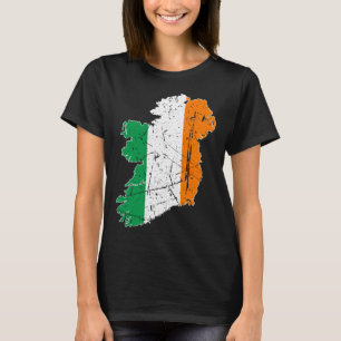 T-shirt Drapeau Irlandais Carte Souvenir en détresse Irlan
