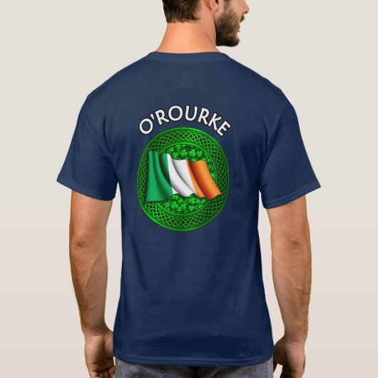 T-shirt Drapeau irlandais Céltic Knot - O'Rourke (Dos)