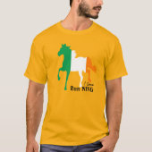 T-shirt Drapeau irlandais, Cheval & I love running / Irlan (Devant)