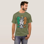 T-shirt Drapeau irlandais couleurs Polonaise Eagle Pride (Devant entier)