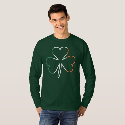 T-shirt Drapeau irlandais Couleurs Shamrock Clover St. Pat (Devant entier)