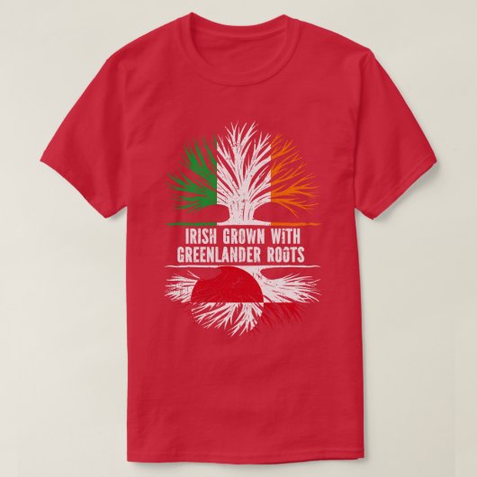 T-shirt Drapeau Irlandais Cultivé Avec Racines Greenlander (Design devant)