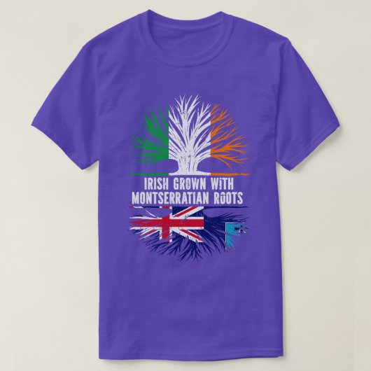 T-shirt Drapeau Irlandais Cultivé Avec Racines Montserrati (Design devant)