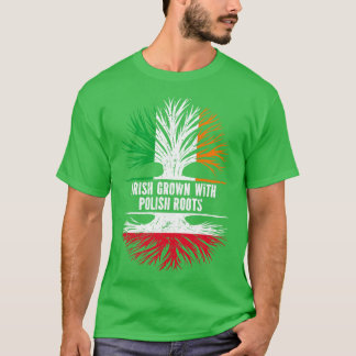 T-shirt Drapeau Irlandais Cultivé Avec Racines Polonaises 