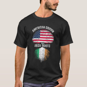 T-shirt Drapeau irlandais d'Amérique a grandi Racines Sain