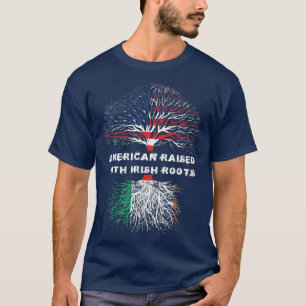 T-shirt Drapeau irlandais de l'Américain élevé avec rac