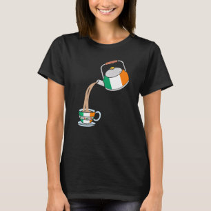 T-shirt Drapeau Irlandais D'Irlande Avec Thé & Teapot