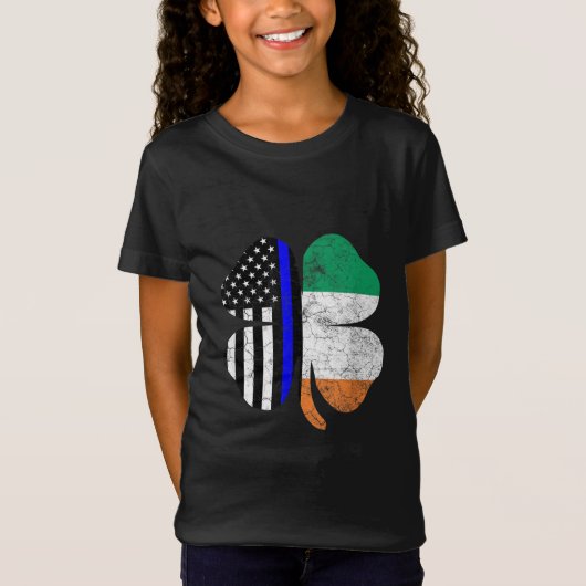 T-Shirt Drapeau irlandais Jour de la Saint Patrick Thin Bl (Devant)