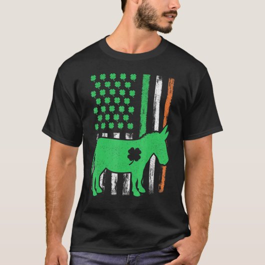 T-shirt Drapeau irlandais patriotique Mule St. Patrick D (Devant)