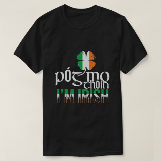 T-shirt Drapeau irlandais Pog Mo Thoin (Design devant)