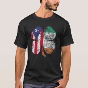 T-shirt Drapeau irlandais Porto Rico Shamrock St Patron