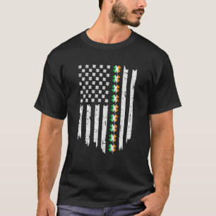 T-shirt Drapeau irlandais vintage American Ireland Clover