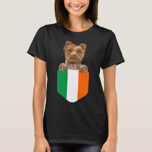 T-shirt Drapeau Irlande Yorkshire Terrier Chien dans la po