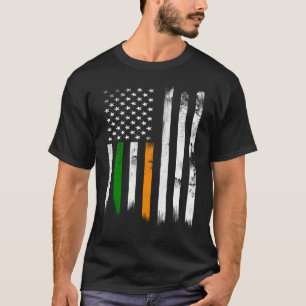 T-shirt Drapeau irlando-américain patriotique Irlande St P