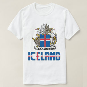 T-shirt Drapeau Islande et blason Patriotique