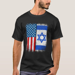 T-shirt Drapeau israélo-américain vintage Israël USA USA