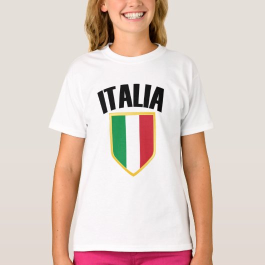 T-shirt Drapeau Italia Crest Italie (Devant)