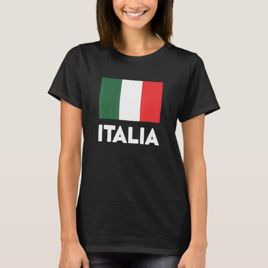 T-shirt Drapeau Italia Vert Blanc Rouge (Devant)