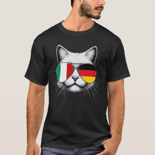 T-shirt Drapeau italien allemand Chat drôle Italie Allemag