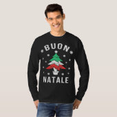T-shirt Drapeau italien Arbre de Noël Bouon Natale (Devant entier)