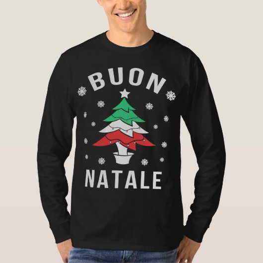 T-shirt Drapeau italien Arbre de Noël Bouon Natale (Devant)