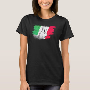 T-shirt Drapeau Italien Avec Geste À Main Italienne